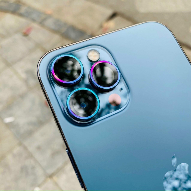 Kính Cường Lực Lens Camera iPhone 12 Pro Max Hoda Sapphire Titanium rất mỏng, dán vào nhìn đẹp hơn, không thô,Vành bằng thép 100% không rỉ